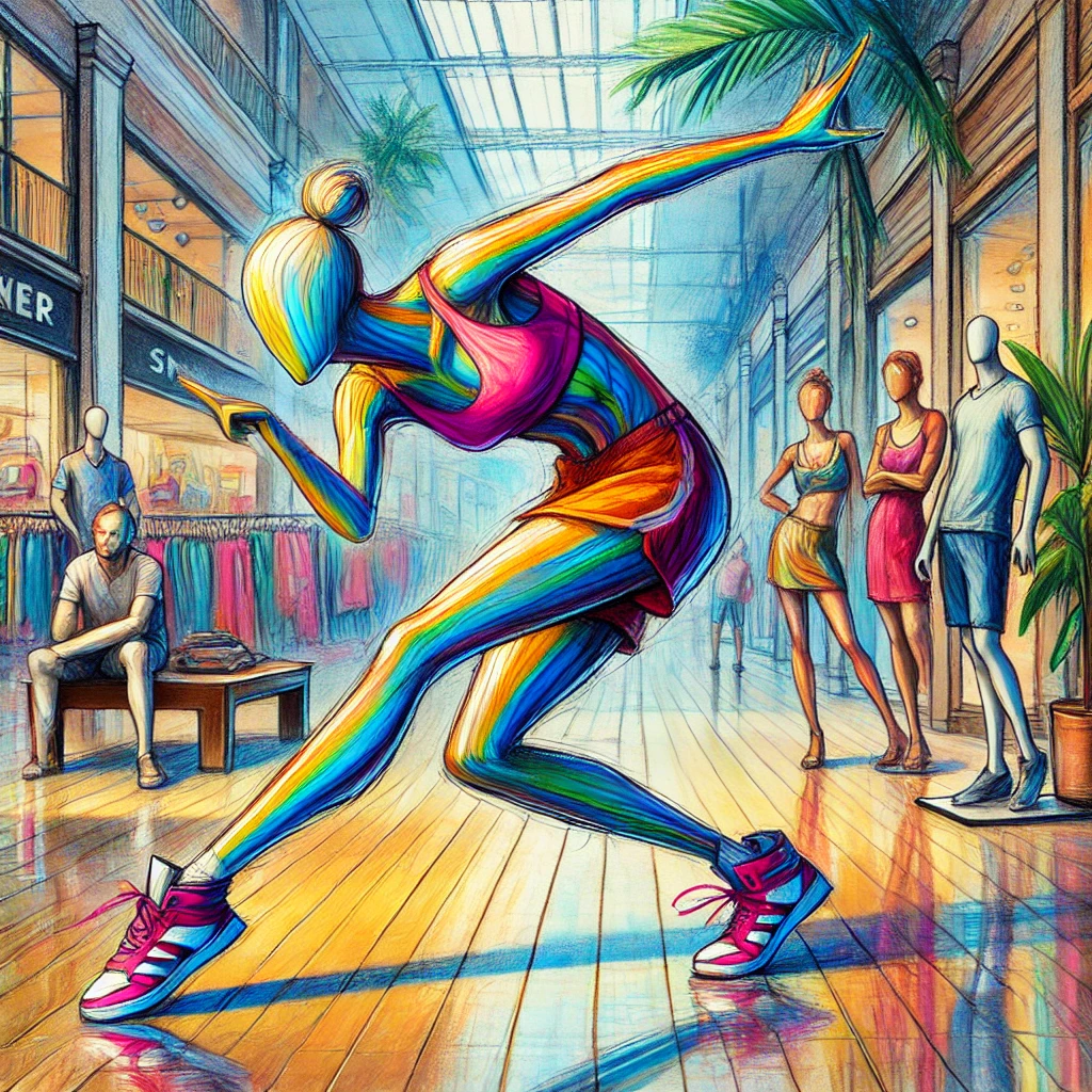 While strolling through a shopping mall, you see a mannequin that suddenly starts dancing to the music playing in the st