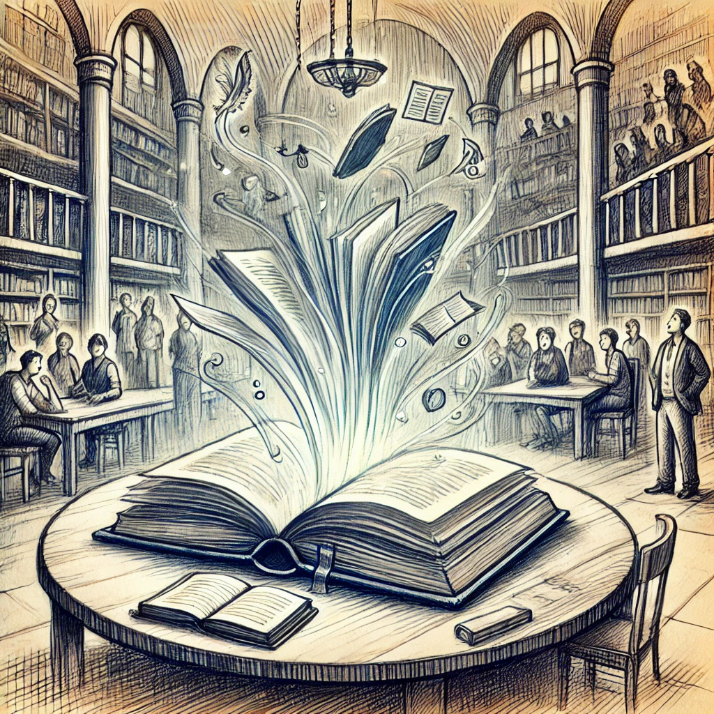 While in a library, you spot a book that is flipping its own pages. Call a friend to explain what you are seeing and ask