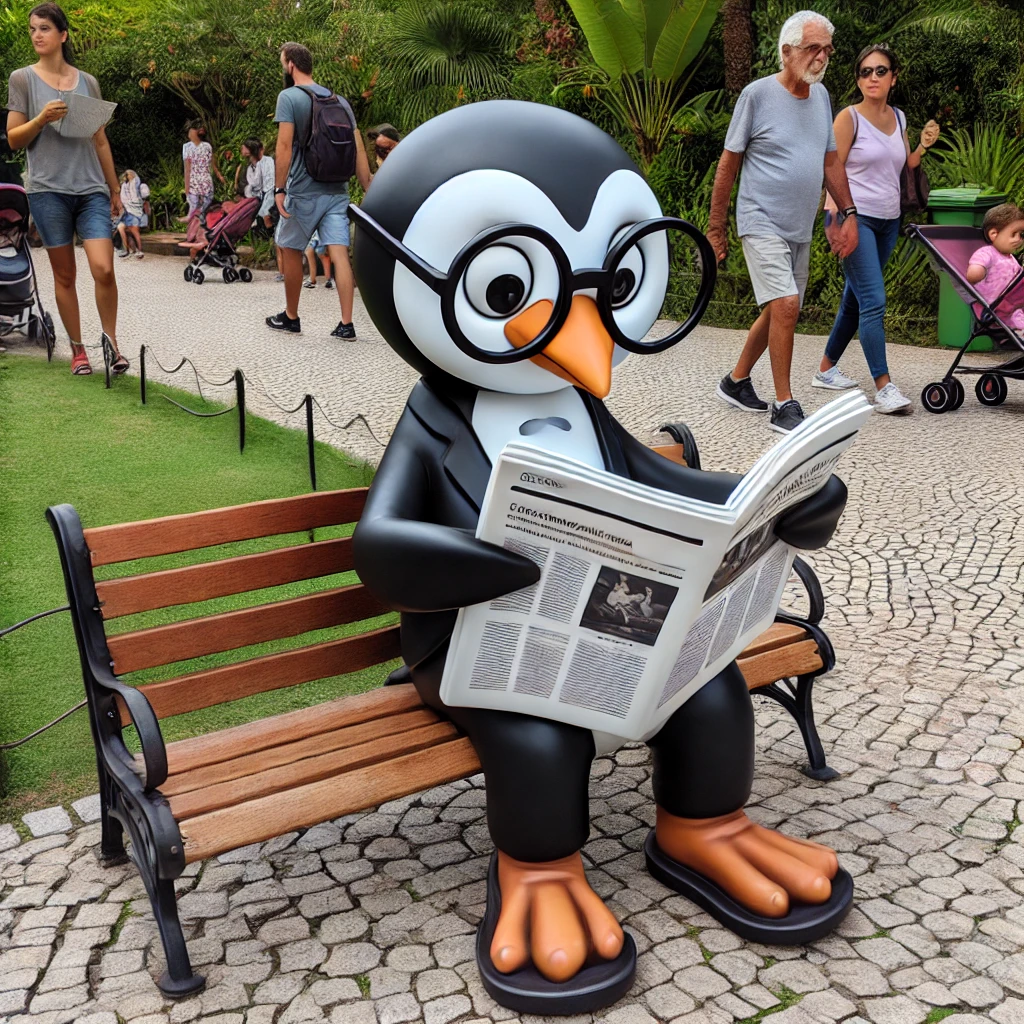 You are walking through a zoo and suddenly see a penguin reading a newspaper while sitting on a park bench. Call your fa