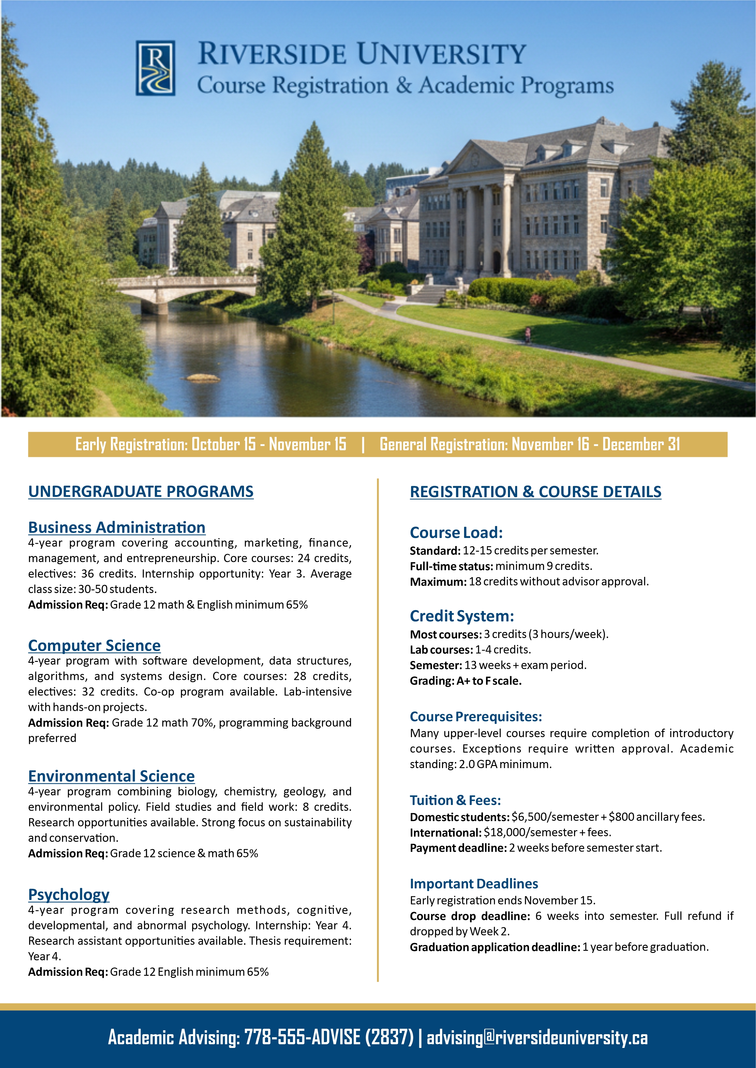 Riverside University - Course Registration & Academic Programs